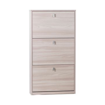 Scarpiera 3 ante 7 posti h 117 cm colore Olmo Chiaro