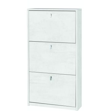 Scarpiera 3 ante 7 posti h 117 cm colore Ossido Bianco