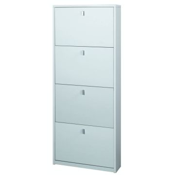 Scarpiera 4 ante 10 posti h 154 cm colore Bianco Fiammato