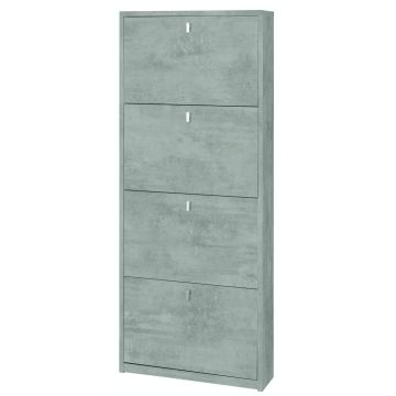 Scarpiera 4 ante 10 posti h 154 cm colore Cemento