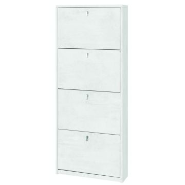 Scarpiera 4 ante 10 posti h 154 cm colore Ossido Bianco
