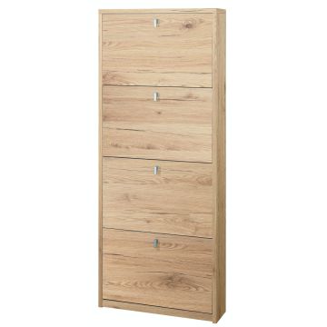 Scarpiera 4 ante 10 posti h 154 cm colore Rovere Naturale