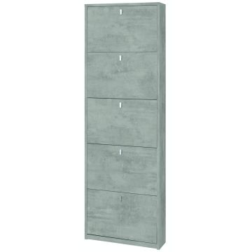Scarpiera 5 ante 12 posti h 190 cm colore Cemento