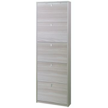Scarpiera 5 ante 12 posti h 190 cm colore Olmo Chiaro