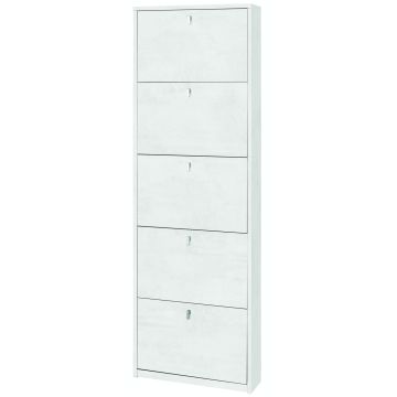 Scarpiera 5 ante 12 posti h 190 cm colore Ossido Bianco