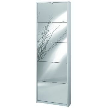 Scarpiera 5 ante 12 posti h 190 cm colore Specchio Naturale