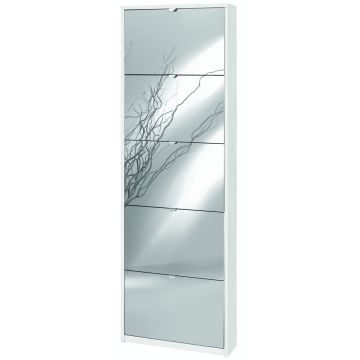 Scarpiera 5 ante 12 posti h 190 cm colore Specchio Naturale