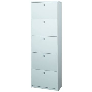 Scarpiera 5 ante 25 posti h 190 cm colore Bianco Fiammato