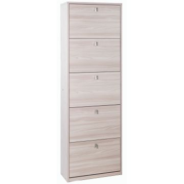 Scarpiera 5 ante 25 posti h 190 cm colore Olmo Chiaro