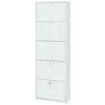 Scarpiera 5 ante 25 posti h 190 cm colore Ossido Bianco