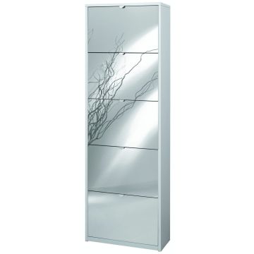 Scarpiera 5 ante 25 posti h 190 cm colore Specchio Naturale