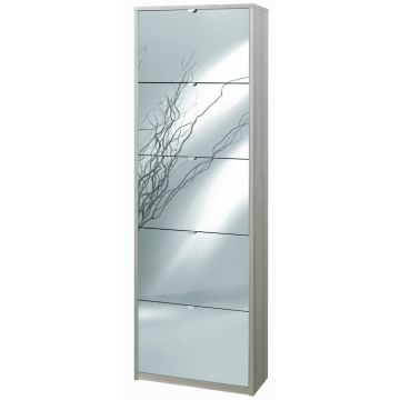Scarpiera 5 ante 25 posti h 190 cm colore Specchio Naturale