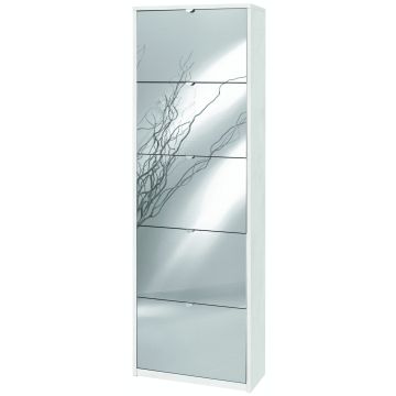 Scarpiera 5 ante 25 posti h 190 cm colore Specchio Naturale