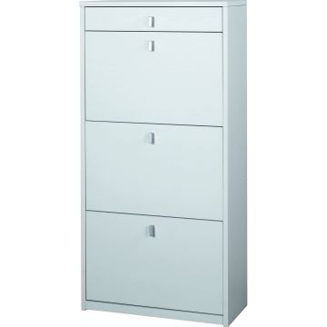 Scarpiera 3 ante e 1 cassetto 15 posti h 127 cm colore Bianco Fiammato