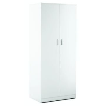 Armadio 2 ante con barra portabiti h 182 cm colore Bianco Lisco