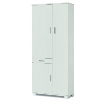 Armadio 3 ante 1 cassetto h 178 cm colore Bianco Fiammato