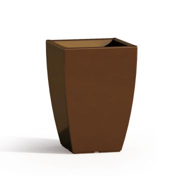 Vaso Parodia Resina Quadrato Marrone H50 33x33Cm