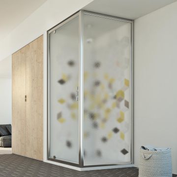 Box Doccia 70x75 AP. 75 CM H198 stampato C mod. Cristal Duo 1 Anta