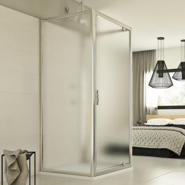 Box Doccia 3 lati 75x75x75 AP. 75 CM H198 stampato C mod. Cristal TRIO 1 Anta