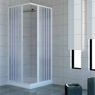 Box doccia 80x80 in PVC mod. Acquario con apertura centrale