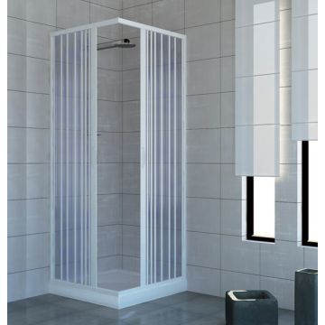 Box doccia 80x90 in PVC mod. Acquario con apertura centrale