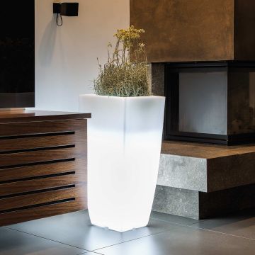 Vaso in Resina mod. Agave Quadrato con Led