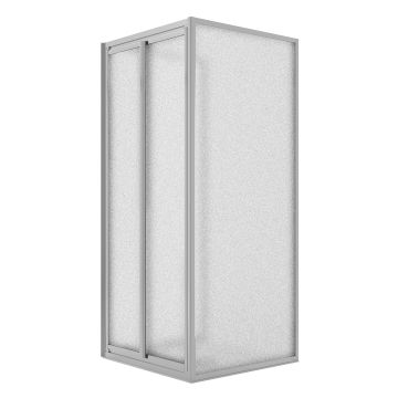 Box Doccia 3 lati 75x75x75CM H198 Cristallo Stampato C 2 Fissi+Saloon 2 Ante Battente 75 mod. West