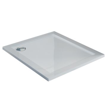 Piatto Doccia Slim 70x70x4 cm Quadrato Acrilico Bordato Bianco Lucido mod. Flower