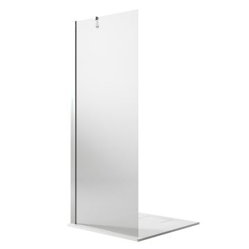 Parete doccia Walk In 17CM H190 Vetro Trasparente con Trattamento Anticalcare mod. Flip