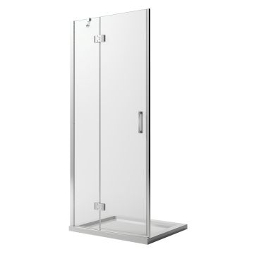Porta Doccia 70CM H190 Vetro Trasparente con Easy-Clean mod. Flip Anta + Profilo