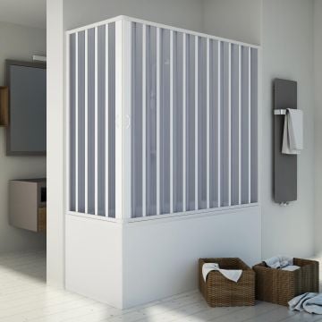 Box doccia sopravasca in PVC mod. Santorini con apertura centrale