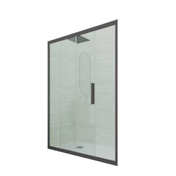 Porta doccia 1 anta scorrevole H 200 Vetro Trasparente Profilo Antracite mod. Deco