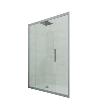 Porta doccia 1 anta scorrevole H 200 Vetro Trasparente Profilo Silver mod. Deco