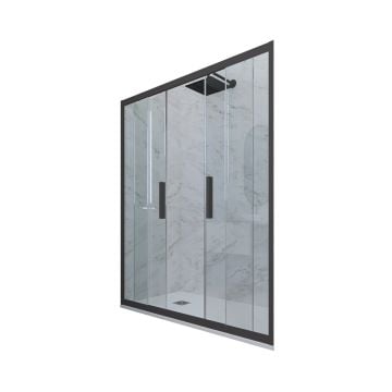 Porta doccia 2 ante scorrevoli H 200 Vetro Trasparente Profilo Antracite mod. Glam