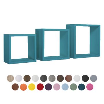 Mensole a cubo da parete set di 3 pz componibile vari colori mod. InCubo