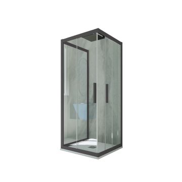 Box Doccia 70x120 CM H 200 Vetro Trasparente Profilo Bianco mod. Glax 1  Anta