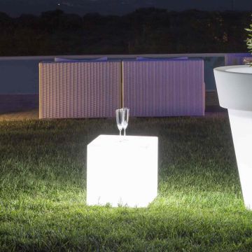 Lampada in Resina mod. Cubo Quadrato con Led