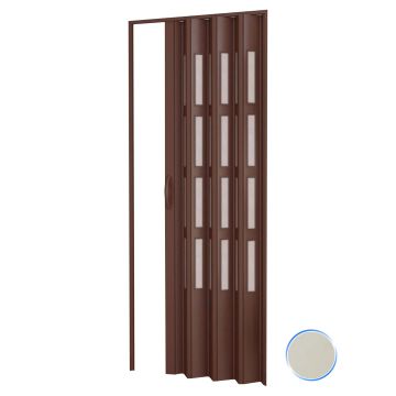 Porta a soffietto da interno in kit con vetri in PVC Avorio 1013 82x220 cm mod. Sonia