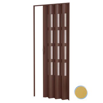 Porta a soffietto da interno in kit con vetri in PVC Frassino 82x210 cm mod. Sonia