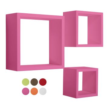 Mensole a cubo da parete set di 3 pz componibile vari colori mod. Rubic