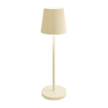 Lampada da tavolo led ricaricabile IP54 colore avorio mod. Emma