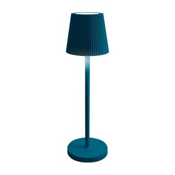 Lampada da tavolo led ricaricabile IP54 colore blu petrolio mod. Emma