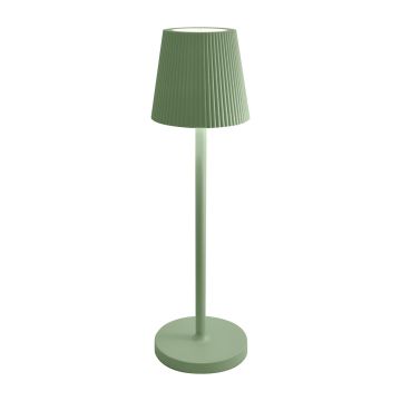 Lampada da tavolo led ricaricabile IP54 colore verde salvia mod. Emma