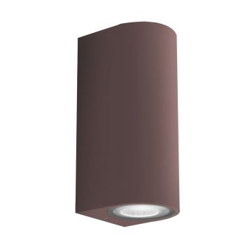 Applique led da paretea doppia emissione colore corten mod. Cordova 2