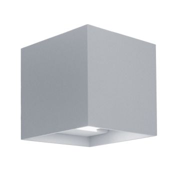 Applique led da parete a doppio fascio colore grigio marina mod. Marbella squared