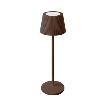 Lampada da tavolo led ricaricabile IP54 colore corten mod. Emmamini