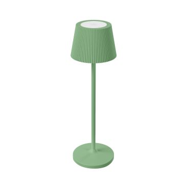 Lampada da tavolo led ricaricabile IP54 colore verde salvia mod. Emmamini