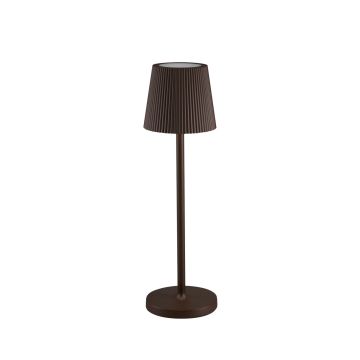 Lampada da tavolo led ricaricabile IP54 colore corten mod. Emma