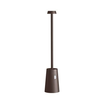 Lampada da tavolo led ricaricabile IP54 colore corten mod. Tag