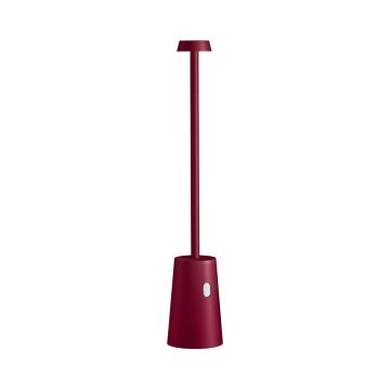 Lampada da tavolo led ricaricabile IP54 colore rosso lampone mod. Tag